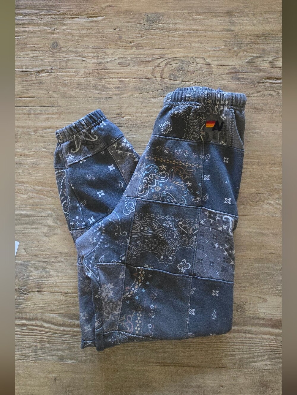 Aviator Nation Bandana Quilted Charcoal Sweatpants M - Picture 10 of 12